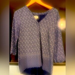 Old Navy Navy Blue Patterned Blouse